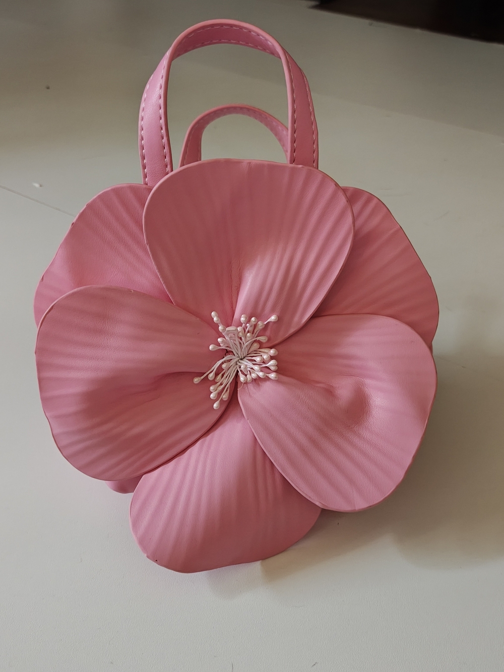 Pink 3D Flower Mini Handbag Sculptural Floral Top Handle Bag